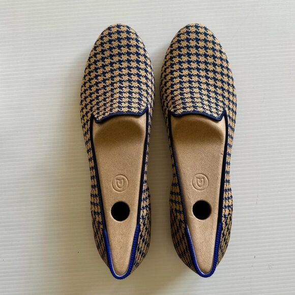 Rothy's Sapphire & Camel Houndstooth Loafer Women's Size 10.5 New In Box - Picture 4 of 7